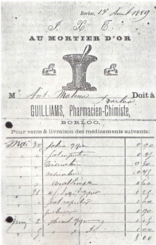 Apothekersvoorschrift uit 1889